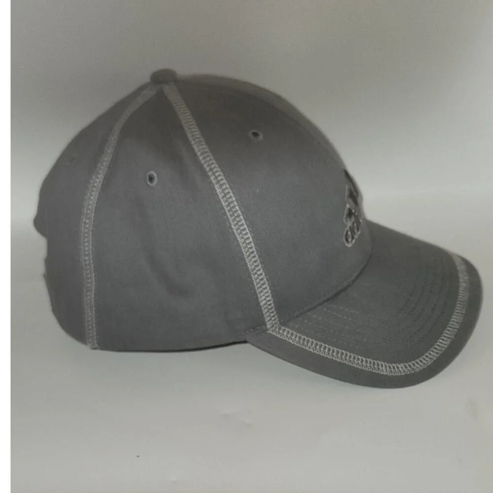 Adidas Grey Logo on Grey Hat with Stitching‎ detail Strap Back EUC